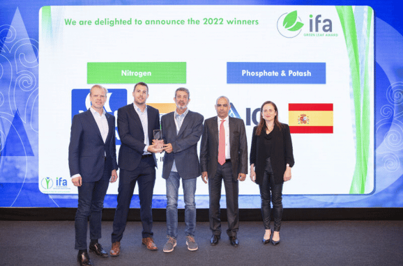 The International Fertilizer Association Awards ICL Iberia with Green Leaf Award 2022